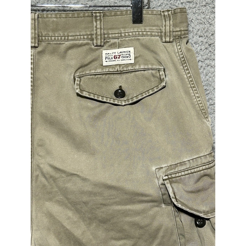 Vintage Y2K Polo Jeans Company Ralph Lauren Shorts Cargo 67 Twill Men 36 - Picture 10 of 11